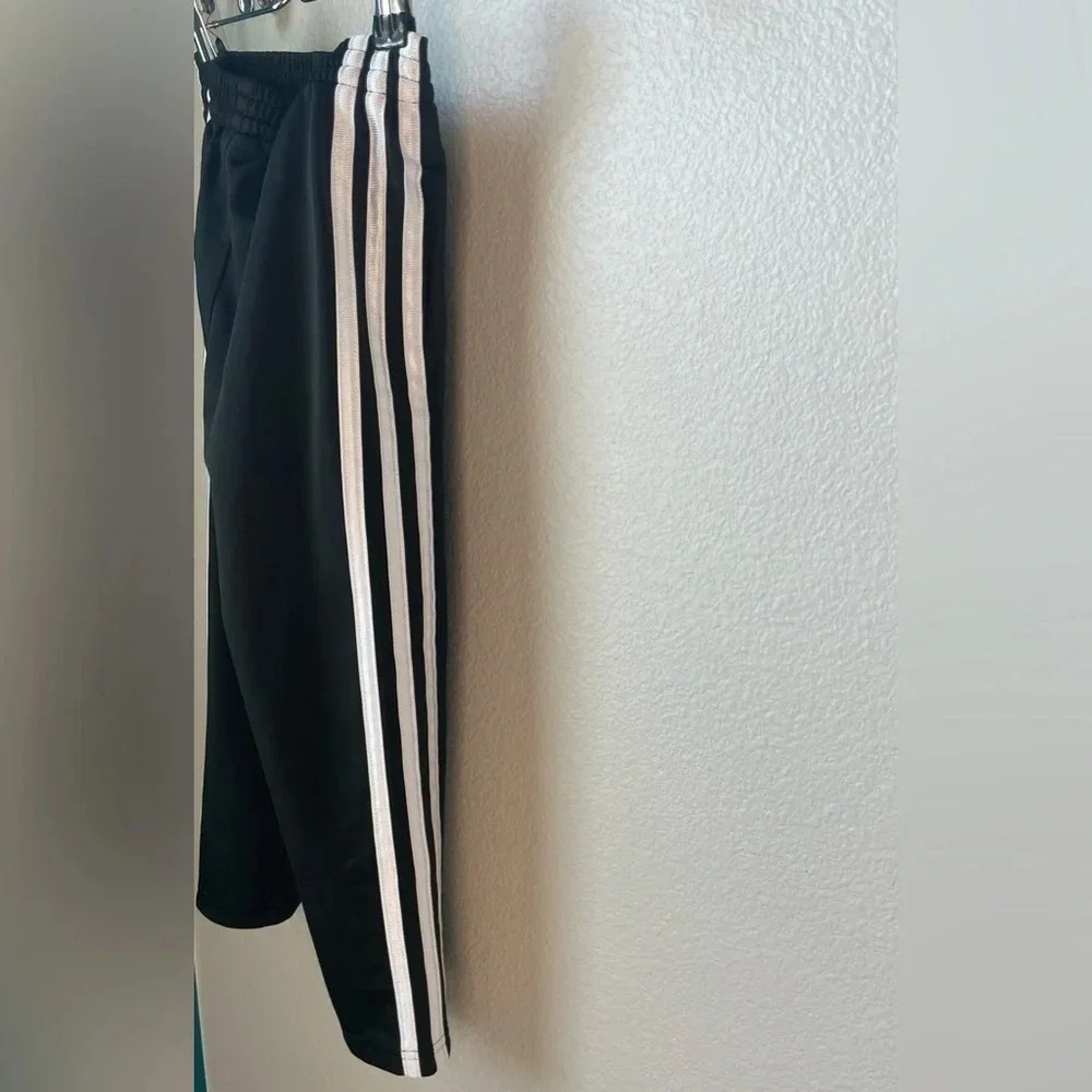 Adidas kids black and white Joggers pants. Size 4T. 100% polyester. - Picture 7 of 9